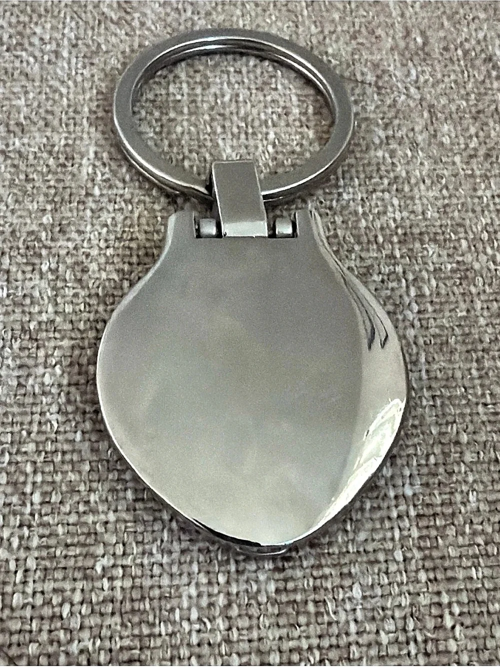 Hawaii Dolphin Locket Mirror Keychain Silver